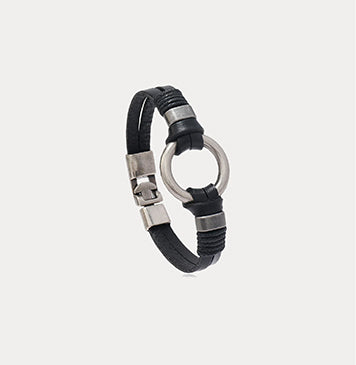 Retro Metal Buckle Leather Bracelet