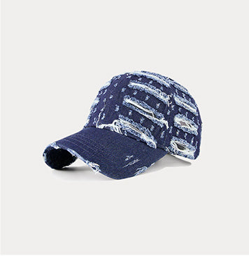 Trendy Destroyed Torn Denim Cap