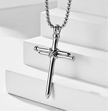 Vintage Nail Cross Pendant with Chain