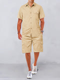 Cozy 100% Cotton Shirt Set Sets coofandy Khaki M
