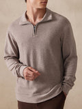 Stretchy Polo-Collor Sweater Sweaters coofandy Khaki M