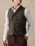 Vintage Double-Breasted Vest Vest coofandy Army Green M