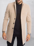 Casual Versatile Lined Tweed Coat Coat coofandy Apricot M