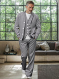 Casual Fake Two-Piece Top and Pants Set Sets coofandy Grey M
