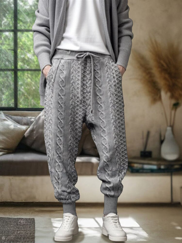Casual Stretchy Textural Pants Pants coofandy Light Grey M