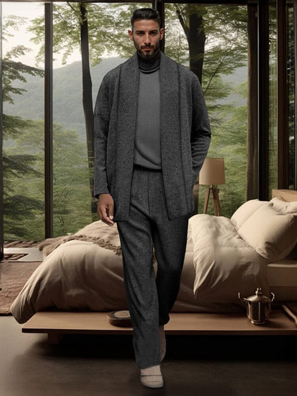 Casual Turtleneck 3-Piece Outfits Sets coofandy Grey M