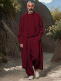 Soft Quiet Luxury 3-Piece Outfits Sets coofandy Wine Red M
