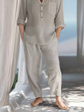 100% Cotton Relaxed 2-Piece Outfits Sets coofandy