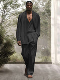 Simple Quiet Luxury 3-Piece Outfits Sets coofandy Black M