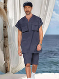 Stylish Loose Fit Shorts Set Sets coofandy