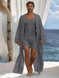 Breathable Holiday 3-Piece Outfits Sets coofandy Light Grey M