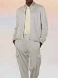 Leisure Waffle 2-Piece Jacket Set Sets coofandy