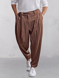 Stylish Harem Pants with Belt Pants coofandy