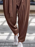 Stylish Harem Pants with Belt Pants coofandy