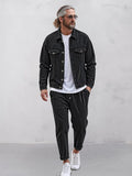 Stylish 100% Cotton Denim 2-Piece Set Sets coofandy