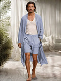 Lightweight Long Outerwear and Shorts Set Sets coofandy Blue M