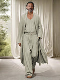Comfy Quiet Luxury 3-Piece Outfits Sets coofandy Grey M