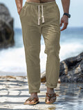 Casual Soft 100% Cotton Pants Pants coofandy Khaki M