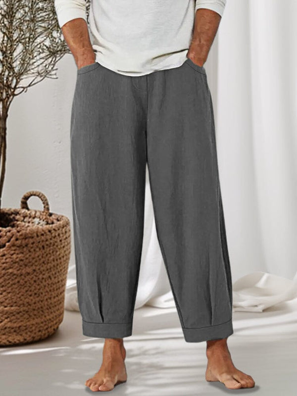 Essential Comfort 100% Cotton Lantern Pants Pants coofandy Grey M