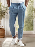 Laidback Luxe Crinkled Tapered Pants Pants coofandy Blue M