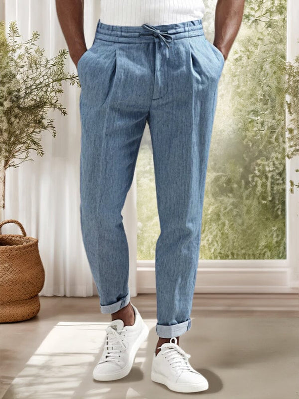 Laidback Luxe Crinkled Tapered Pants Pants coofandy Blue M