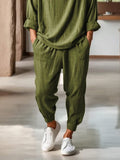 Leisure 100% Cotton Hoodie Pants Set Sets coofandy