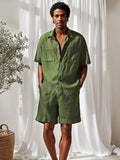 Leisure 100% Cotton Short Jumpsuit Jumpsuit coofandy