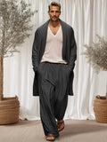 Leisure Comfy 2-Piece Outfits Sets coofandy Black Grey M