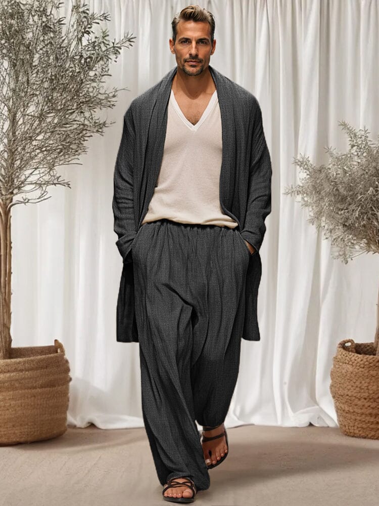 Leisure Comfy 2-Piece Outfits Sets coofandy Black Grey M 