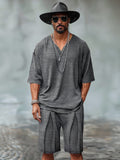 Leisure Fashion 2-Piece Outfits Sets coofandy Grey M