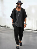 Trendy Open Front Jacket With Pants Set Sets coofandy Black M