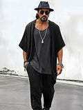Trendy Open Front Jacket With Pants Set Sets coofandy