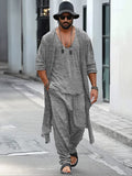 Simple Cotton 3-Piece Outfits Sets coofandy Grey M