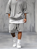 Fake Two-Piece T-shirt Shorts Set Sets coofandy