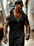 Textured Hooded Tank Top Shorts Set Sets coofandy