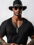 Stylish Textured Zip Design Top T-Shirt coofandy