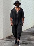 Leisure Modern Pullover Tee Set Sets coofandy Black M