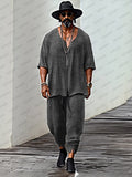 Leisure Modern Pullover Tee Set Sets coofandy Dark Grey M