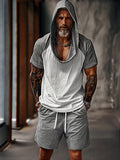 Athleisure Color Block 2-Piece Outfit Sets coofandy Light Grey M