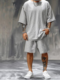 Relaxed Fit Solid 2-Piece Tracksuit Sets coofandy