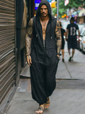 Cozy Sleeveless Zipper Hooded Jumpsuit Jumpsuit coofandy Black M