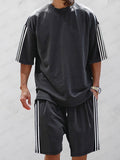 Classic Stripes 100% Cotton Tracksuit Set Sets coofandy