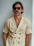 Casual Linen Blend Blazer Shorts Set Sets coofandy