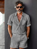 Timeless Minimalism Shorts Set Sets coofandy Grey M