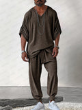 Serenity Comfort Casual Wear Set Sets coofandy Brown M