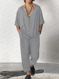 Soft Stretch 2-Piece Matching Set Sets coofandy Light Grey M