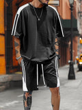 Comfort 100% Cotton Essential Tracksuit Set Sports Set coofandy Black M