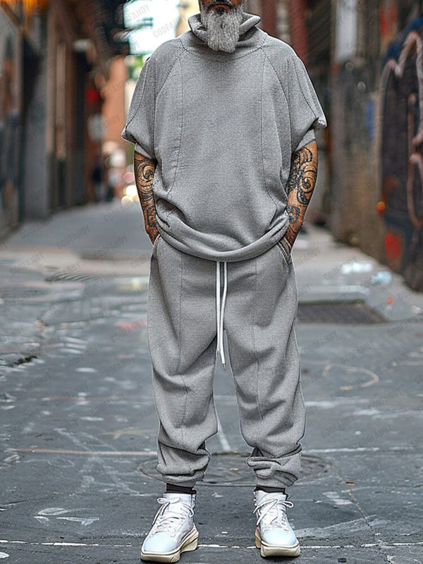 Stylish Turtleneck 2-Piece Outfits Sets coofandy Grey M