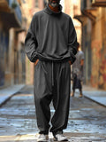 Leisure Trendy 2-Piece Outfits Sets coofandy Dark Grey M
