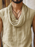 Effortless Drape Collar Sleeveless Top Tank Tops coofandy
